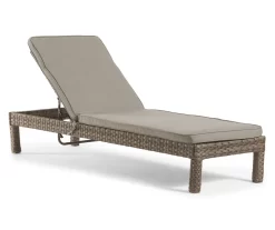 Broyhill 54 Broyhill Eagle Brooke All-Weather Wicker Cushioned Chaise Lounger