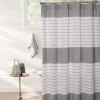 Frost Gray Woven Stripe Fabric Shower Curtain