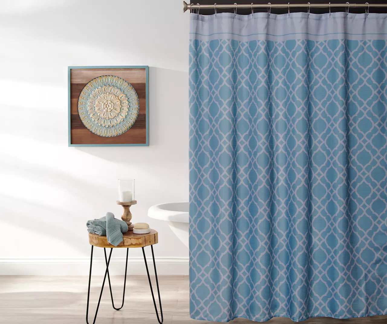 Aqua Geo Shower Curtain 1 Aqua Geo Shower Curtain