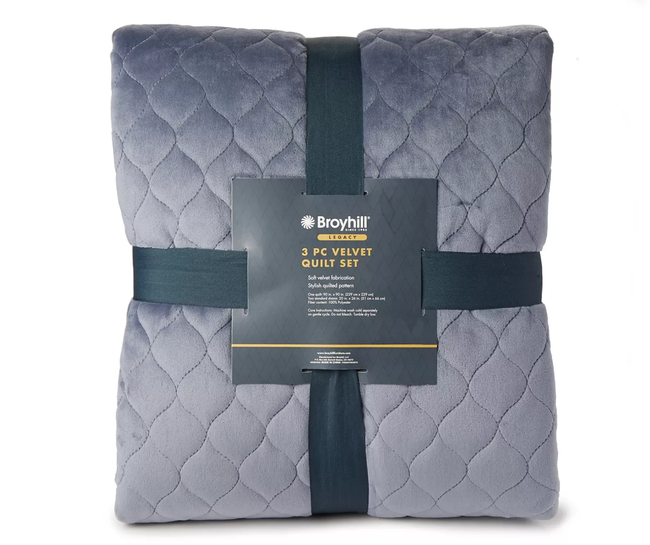 Broyhill Denim Velvet 3-Piece Quilt Set 2 Broyhill Denim Velvet 3-Piece Quilt Set - Image 2
