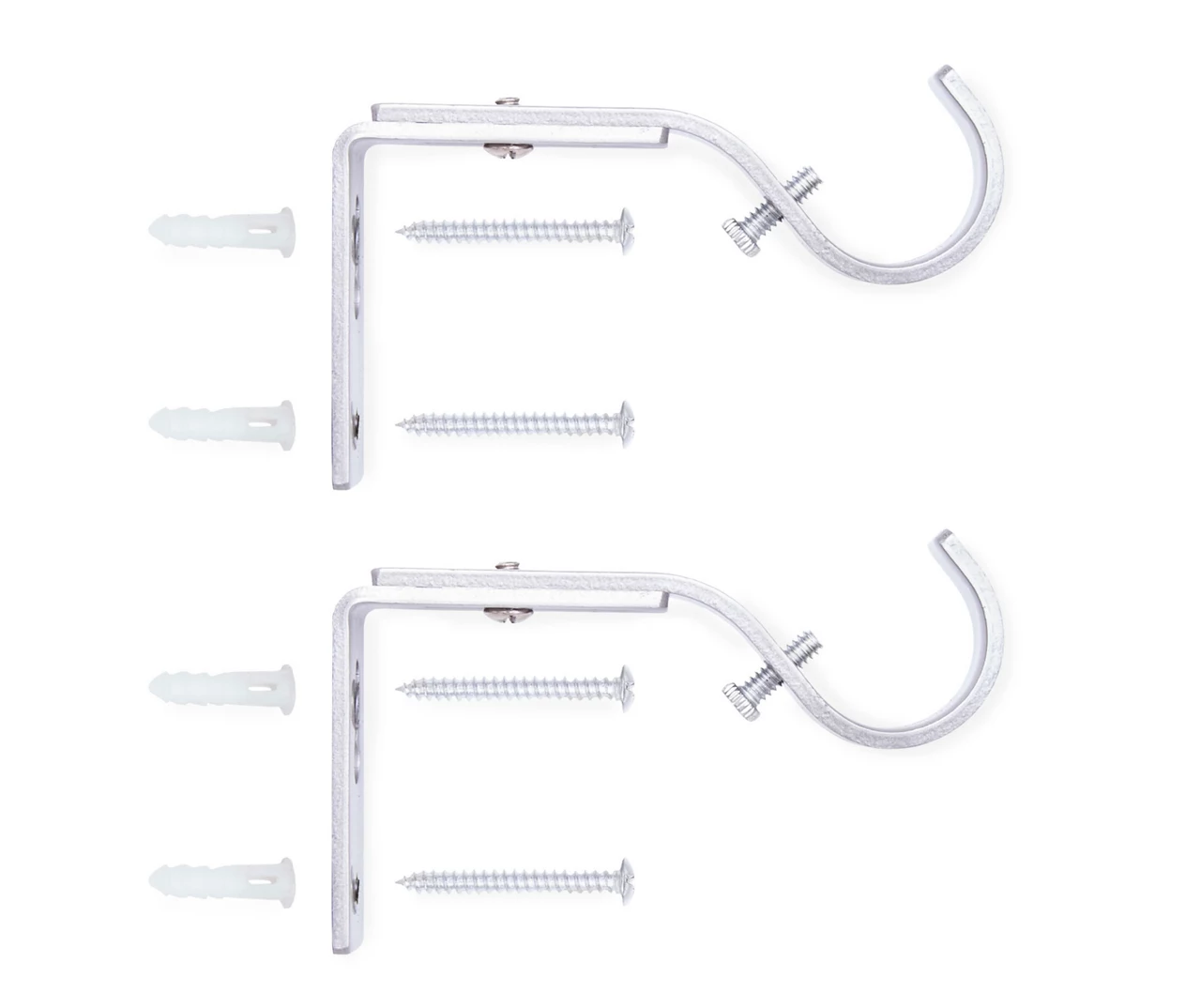 Brushed Nickel Adjustable Curtain Rod Brackets, 2-Pack 2 Brushed Nickel Adjustable Curtain Rod Brackets, 2-Pack - Image 2