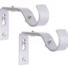 Brushed Nickel Adjustable Curtain Rod Brackets, 2-Pack