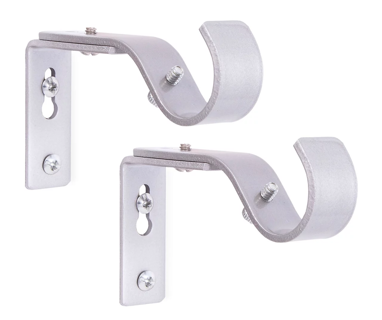 Brushed Nickel Adjustable Curtain Rod Brackets, 2-Pack 1 Brushed Nickel Adjustable Curtain Rod Brackets, 2-Pack