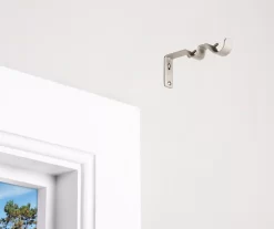 Brushed Nickel Adjustable Double Curtain Rod Brackets, 2-Pack 5 Brushed Nickel Adjustable Double Curtain Rod Brackets, 2-Pack -Broyhill 810489230 2