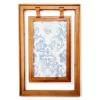 Double-Framed Light Blue Damask Hanging Wall Decor
