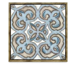 Blue Linen Tile Plaque