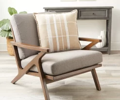 Tan & White Plaid Throw Pillow -Broyhill 810515801 2