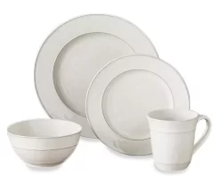 Cream Reactive 16-Piece Dinnerware Set