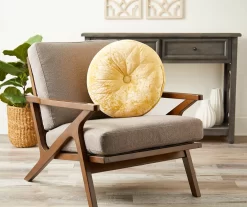 Jolie Yellow Round Throw Pillow -Broyhill 810520940 2