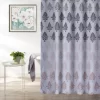 Pink, Gray & Black Medallion Fabric Shower Curtain