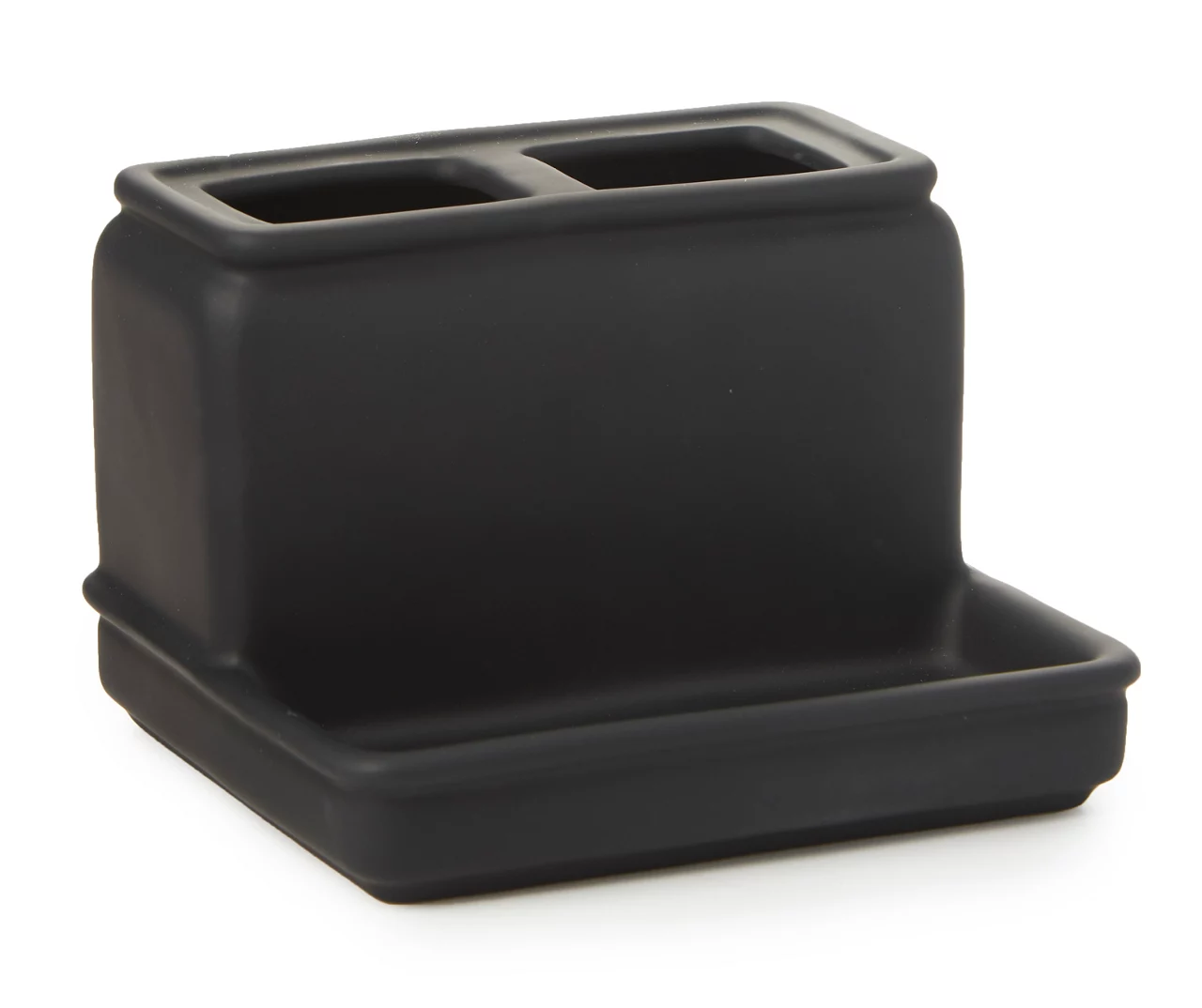 Matte Black Rubberized Toothbrush Holder 1 Matte Black Rubberized Toothbrush Holder