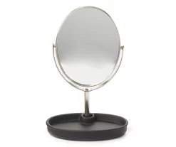 Broyhill 7 Matte Black Rubberized Oval Tray Mirror