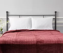 Tawny Port Jacquard Supreme Velvet Queen Blanket 9 Tawny Port Jacquard Supreme Velvet Queen Blanket -Broyhill 810531012 4