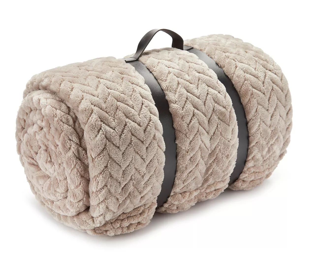 Tan Zigzag-Embossed Velvet Queen Blanket 1 Tan Zigzag-Embossed Velvet Queen Blanket