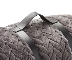 Atmosphere Gray Zigzag-Embossed Velvet King Blanket -Broyhill 810531014 3