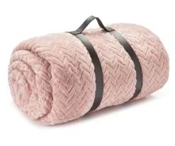 Sepia Rose Zigzag-Embossed Velvet King Blanket