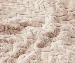 Tan Zigzag-Embossed Velvet King Blanket -Broyhill 810531017 810617578 4 1