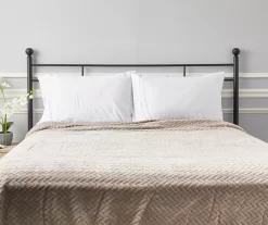 Tan Jacquard Supreme Velvet King Blanket 13 Tan Jacquard Supreme Velvet King Blanket -Broyhill 810531017 810617578 5