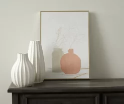 Pink & Gray Potted Plants Framed Canvas -Broyhill 810540305 2