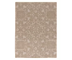 Broyhill Sandpointe Tan & Ecru Damask Outdoor Area Rug