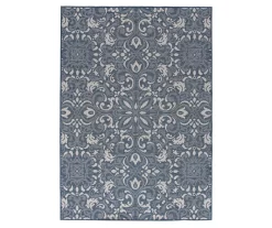 Broyhill Sandpointe Cobalt & Ecru Damask Outdoor Area Rug -Broyhill 810546507 810546506 810546505 810546504 810546503 1