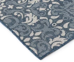 Broyhill Sandpointe Cobalt & Ecru Damask Outdoor Area Rug -Broyhill 810546507 810546506 810546505 810546504 810546503 3