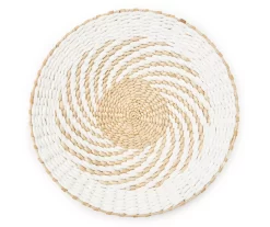 White Round Woven Swirl Wall Decor