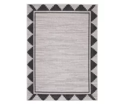 Broyhill Gray & Black Geometric Border Indoor/Outdoor Area Rug -Broyhill 810547883 810547882 810547881 1 2