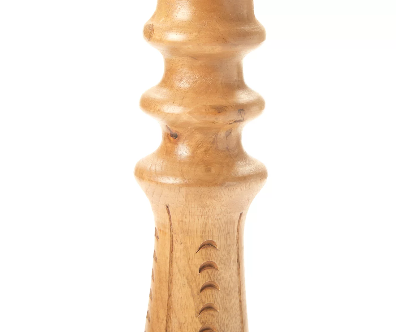 Light Brown Notch-Carved Pillar Candle Holder 4 Light Brown Notch-Carved Pillar Candle Holder - Image 4