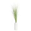 5' Grass In White Embossed Pot