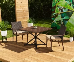 Autumn Cove Brown Wood Look Square Steel Patio Dining Table 11 Autumn Cove Brown Wood Look Square Steel Patio Dining Table -Broyhill 810553658 16 1