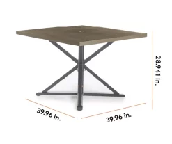 Autumn Cove Light Brown Wood Look Square Steel Patio Dining Table -Broyhill 810557039 99 2 1