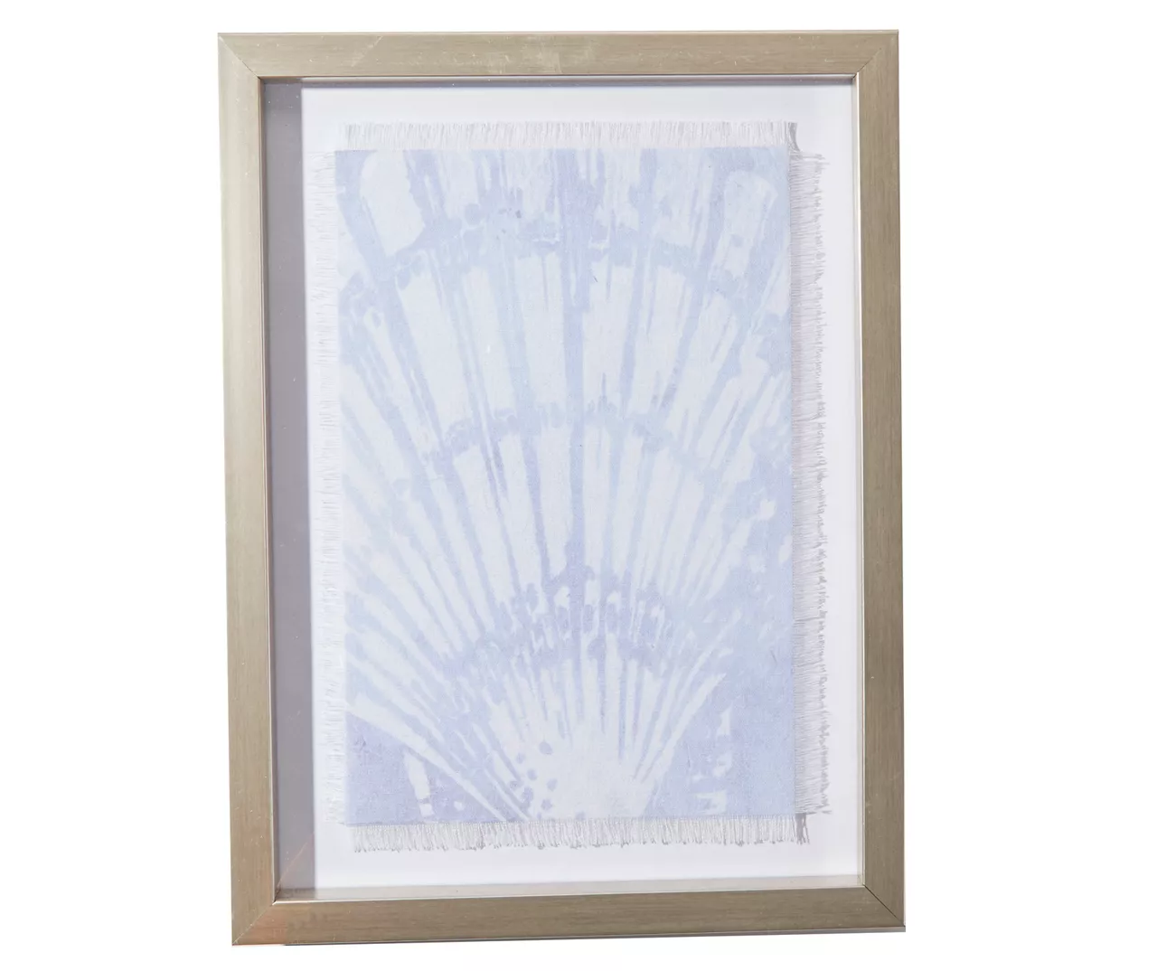 Light Blue Shell Fringe-Trim Framed Wall Plaque 1 Light Blue Shell Fringe-Trim Framed Wall Plaque