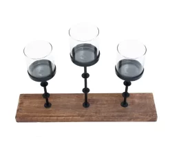 Black & Brown 3-Tier Votive Holder -Broyhill 810561246 3