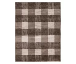 Regina Brown & Greige Checkerboard Area Rug, (8' X 10')