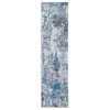 Harvey Blue & Gray Abstract Runner Rug, (2' X 7')