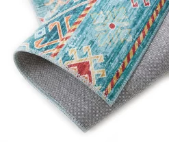 Caden Green & Orange Geometric Floral Runner Rug, (2' X 7') -Broyhill 810563288 2