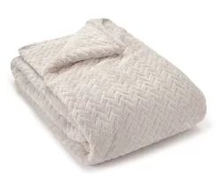 Broyhill Whisper White Chevron Embossed Velvet Blanket 7 Broyhill Whisper White Chevron Embossed Velvet Blanket -Broyhill 810573800 810573798 810617576 1