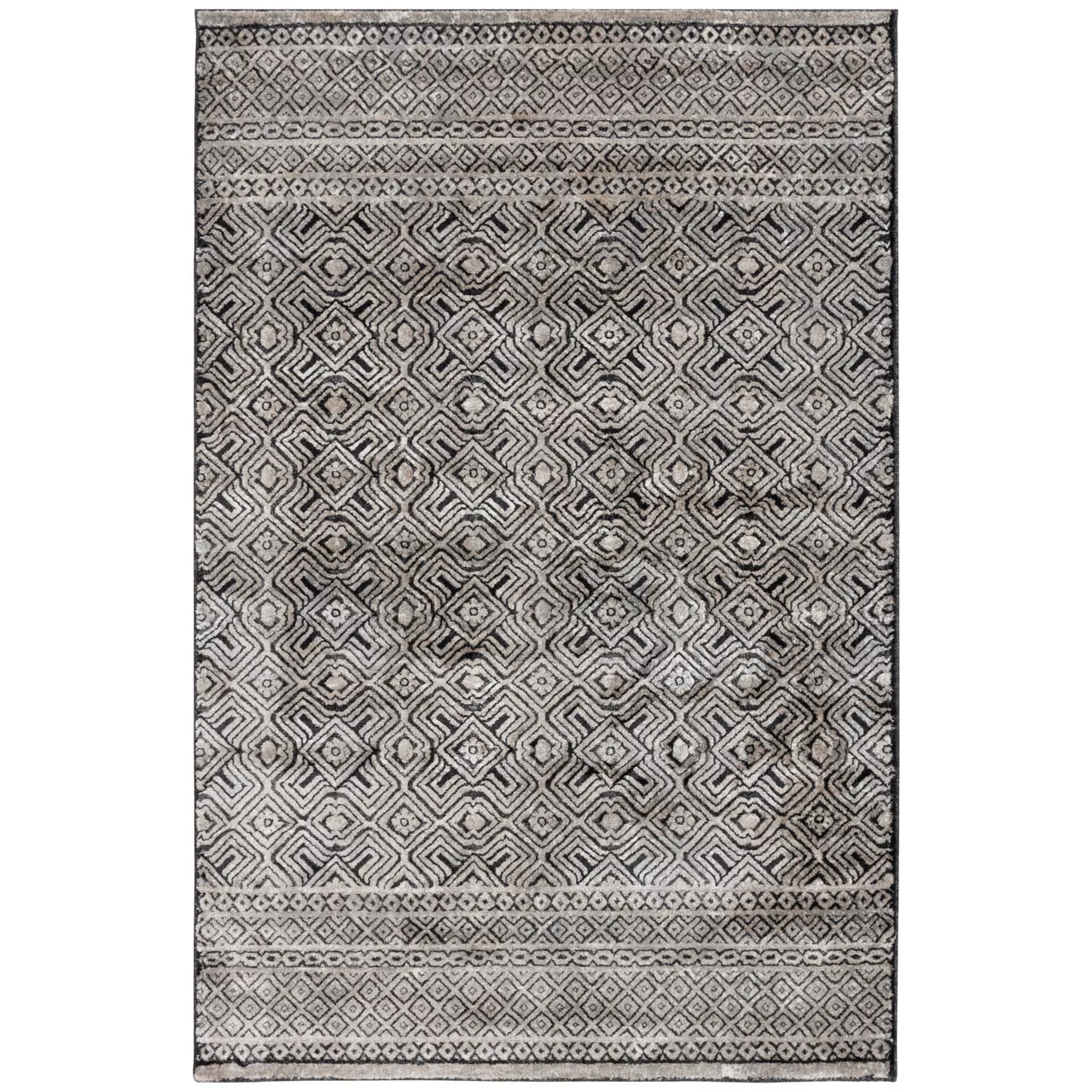 Colin Dark Blue & Whitecap Geometric Area Rug, (5' X 7') 1 Colin Dark Blue & Whitecap Geometric Area Rug, (5' X 7')