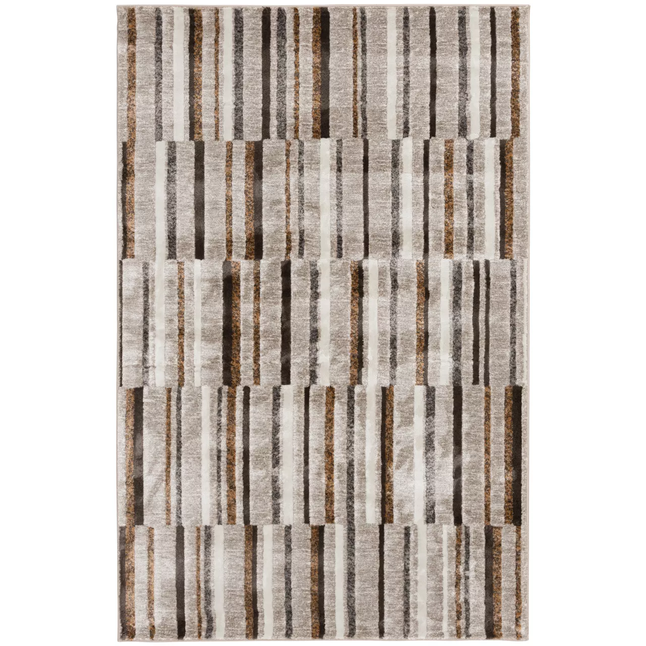Bay Village Greige & Putty Block Stripe Area Rug, (8' X 10') 1 Bay Village Greige & Putty Block Stripe Area Rug, (8' X 10')