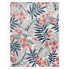 Nauru Blue & Pink Floral Outdoor Area Rug, (8' X 10')