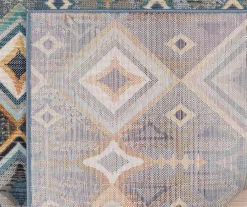 Karok Blue & Yellow Geometric Outdoor Area Rug, (6' X 9') -Broyhill 810586620 810586621 810586622 A2 1 1