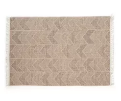 Broyhill 48 Jani Brown Chevron Outdoor Area Rug, (5' X 7')
