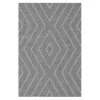 Jani Lagos Gray Geometric Outdoor Area Rug, (5' X 7')