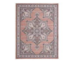 Broyhill 38 Broyhill Braiden Orange & Navy Floral Medallion Outdoor Area Rug