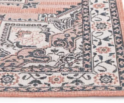 Braiden Orange & Navy Floral Medallion Outdoor Area Rug, (8' X 10') -Broyhill 810587368 810587369 810587370 2 1