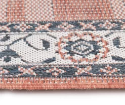 Broyhill Braiden Orange & Navy Floral Medallion Outdoor Area Rug -Broyhill 810587368 810587369 810587370 5