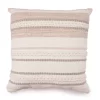 White & Tan Woven Dot Stripe Throw Pillow