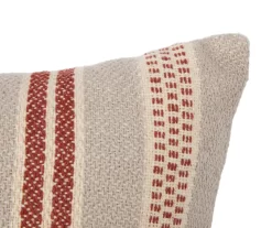 Gray & Red Stripe Throw Pillow -Broyhill 810591271 2 A8
