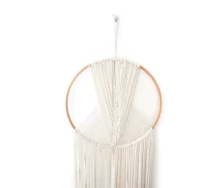 White & Brown Macrame Wall Hoop Decor -Broyhill 810591472 A8 3